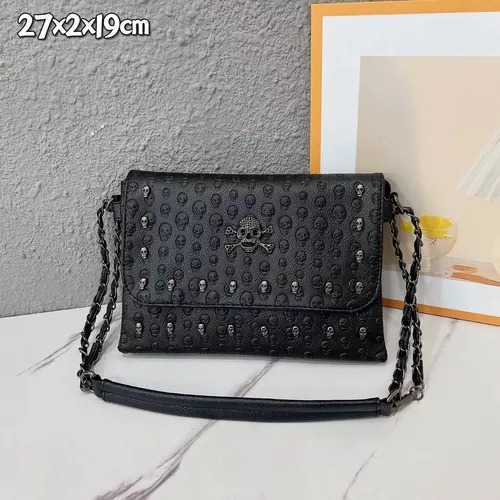 Bolso Mujer, Diseño De Calavera Con Remache, Color Negro Bolsos Góticos
