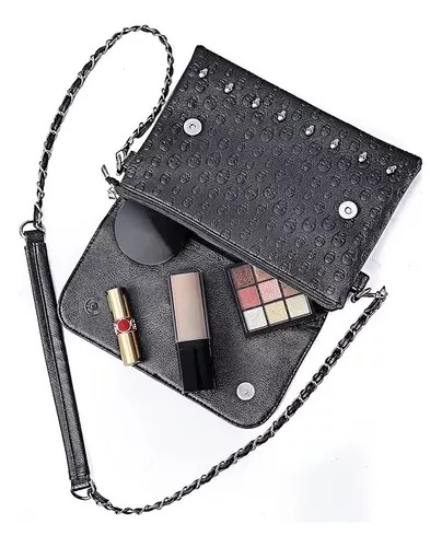 Bolso Mujer, Diseño De Calavera Con Remache, Color Negro Bolsos Góticos