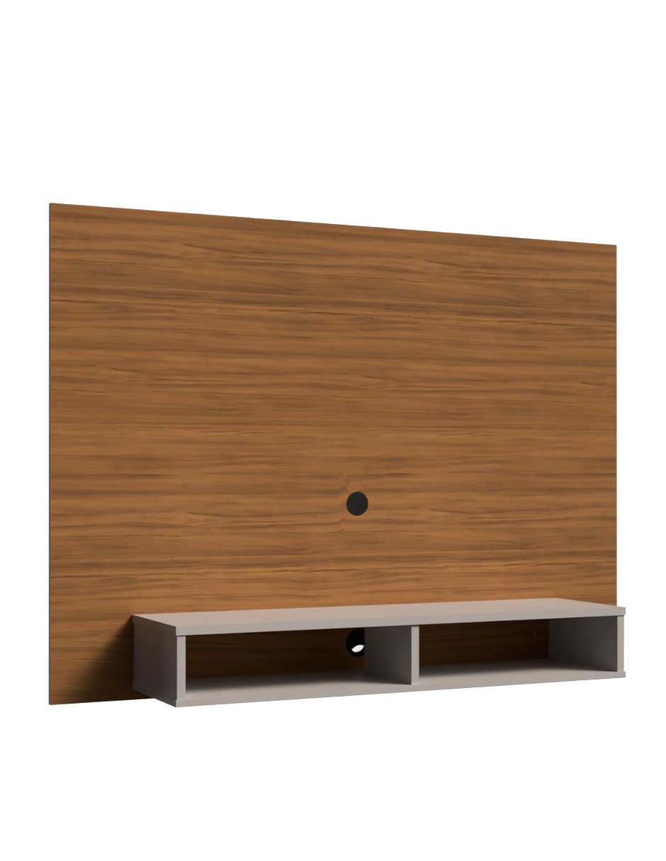  Mueble Para Tv De Hasta 49 Pulgadas Panel Flotante C/repisa Café Claro
