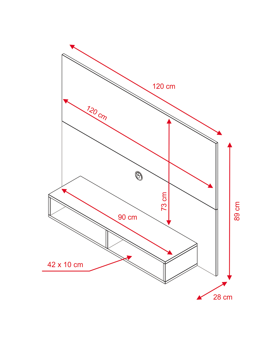  Mueble Para Tv De Hasta 49 Pulgadas Panel Flotante C/repisa Café Claro