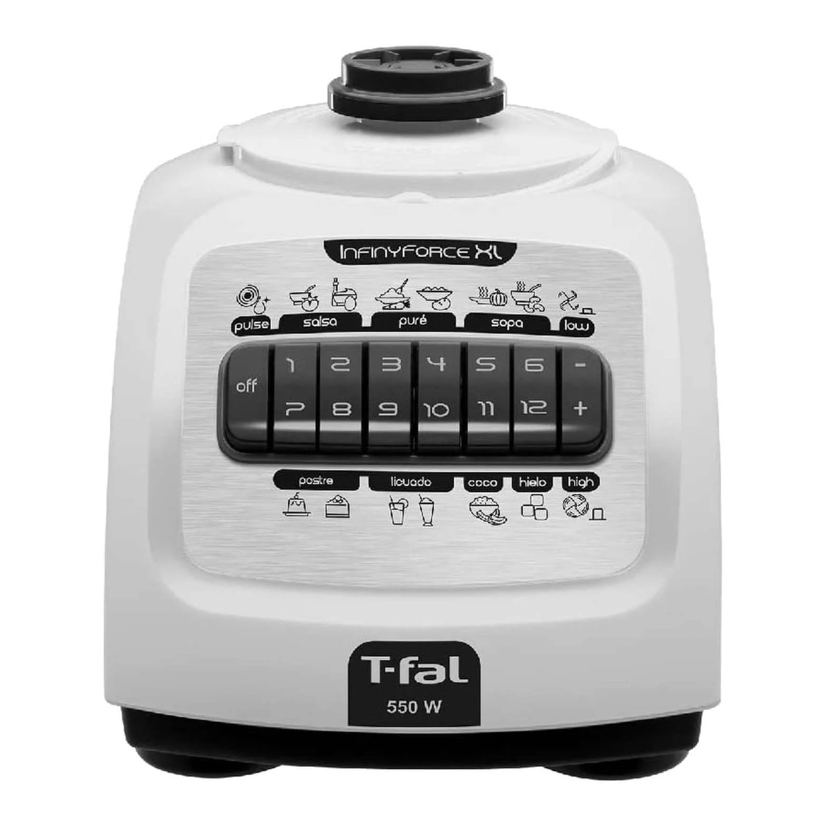 Licuadora T-fal Infinyforce 12 Vaso de Vidrio 1.25 Litros Blanca LN8121MX