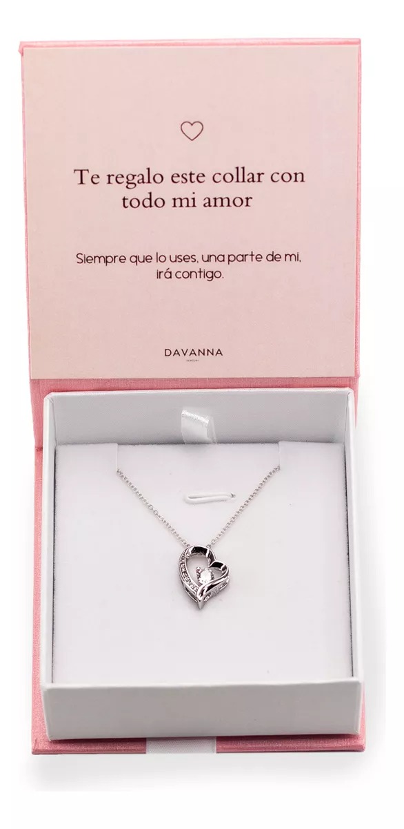 Collar Corazon Amor Eterno Regalo Pareja Aniversario Plata