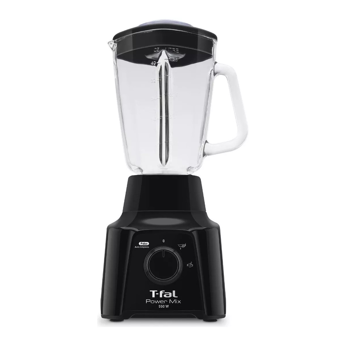 Licuadora T-fal Vaso de Vidrio 1.25 Litros Power Mix Negra LN2838MX