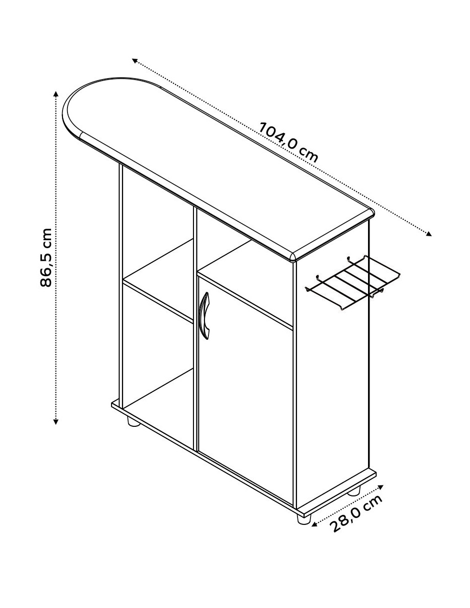 Mueble Para Planchar Florence Organizador C/Puerta 55002