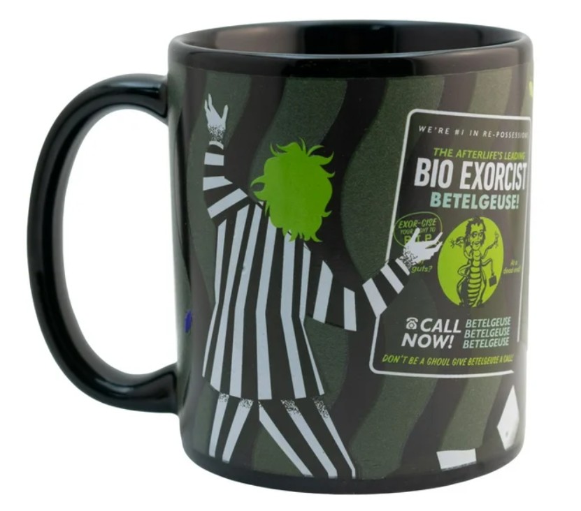 Beetlejuice Taza Mágica Cerámica Brilla En Oscuridad  340 Ml Color Negro Beatlejuice Tim Burton Beetle Juice Lydia 