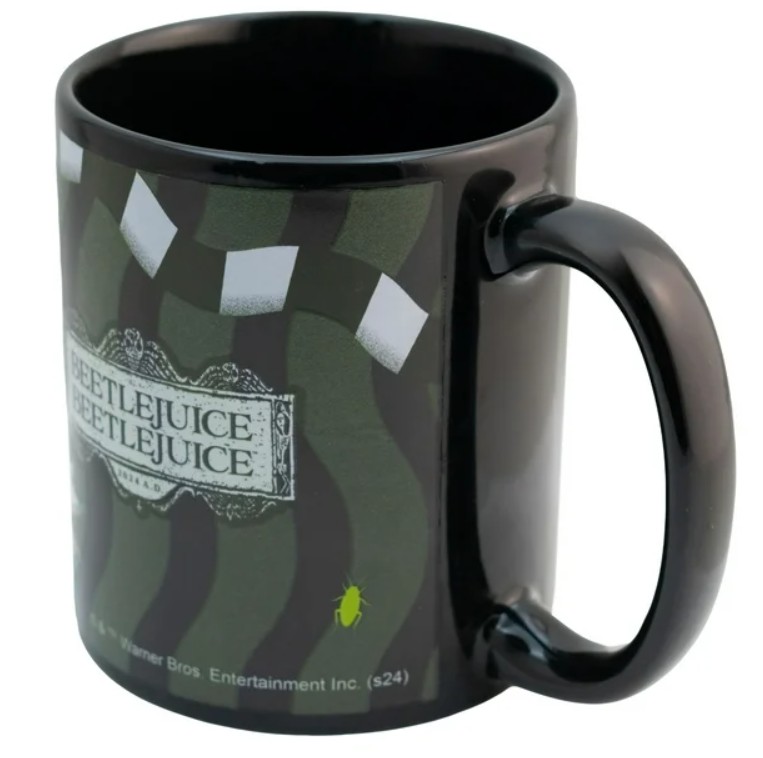 Beetlejuice Taza Mágica Cerámica Brilla En Oscuridad  340 Ml Color Negro Beatlejuice Tim Burton Beetle Juice Lydia 