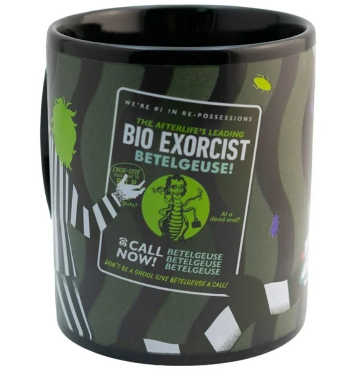 Beetlejuice Taza Mágica Cerámica Brilla En Oscuridad  340 Ml Color Negro Beatlejuice Tim Burton Beetle Juice Lydia 