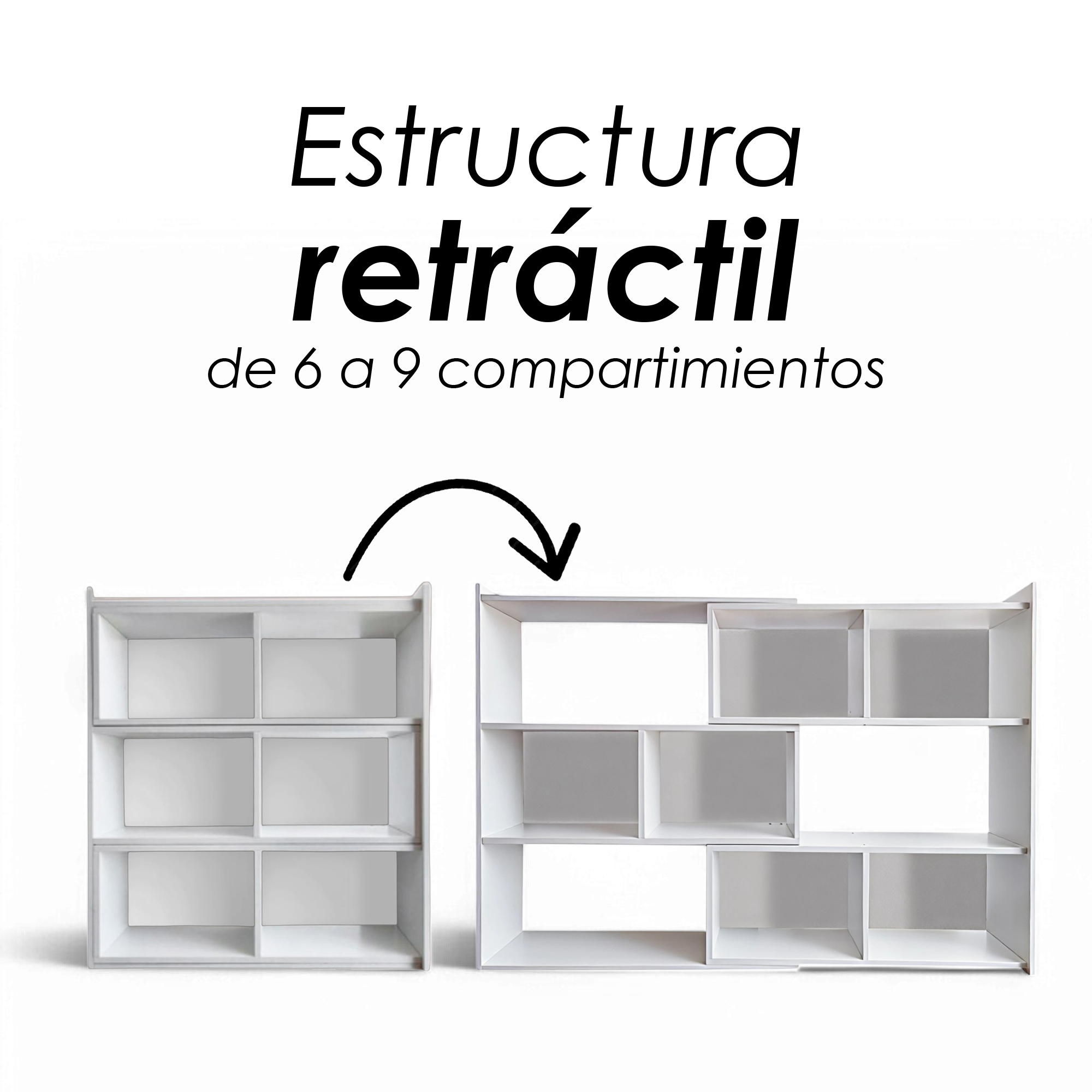 Ilios Innova Librero Organizador Retractil Multifuncional para Oficina