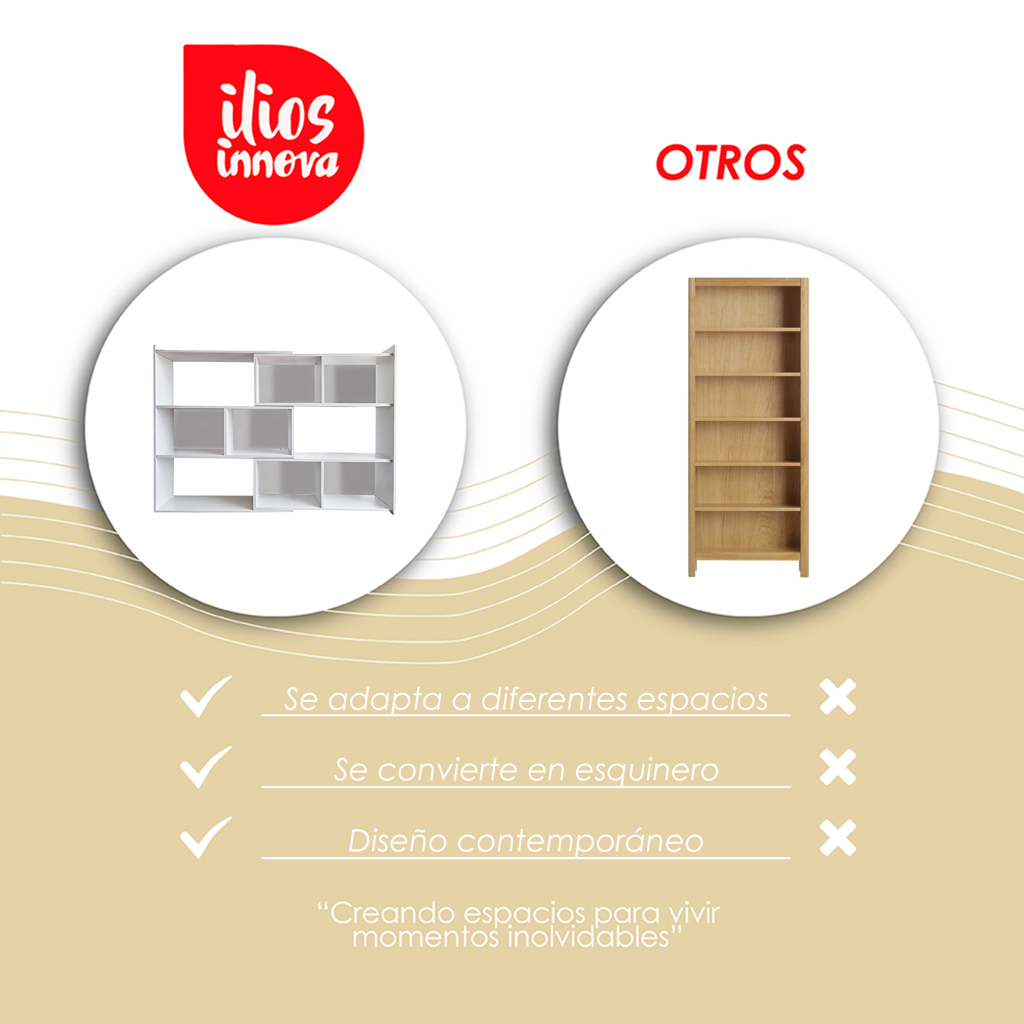 Ilios Innova Librero Organizador Retractil Multifuncional para Oficina