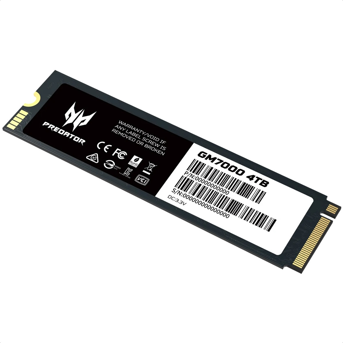 M.2 2280 SSD 4TB acer Predator GM7000 PCIe 4.0 NVMe BL.9BWWR.107