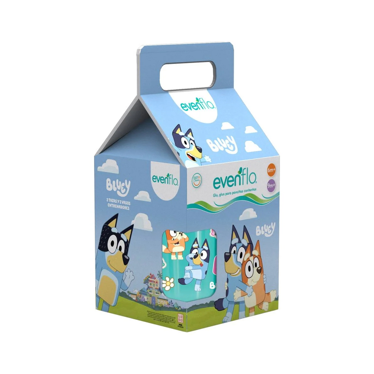 Set Entrenador Evenflo Bluey 2 Tazas 2 Vasos Niña