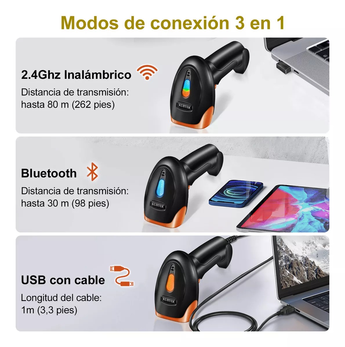 Lector de Código de Barras Alavee E308 Color Negro 3.3V