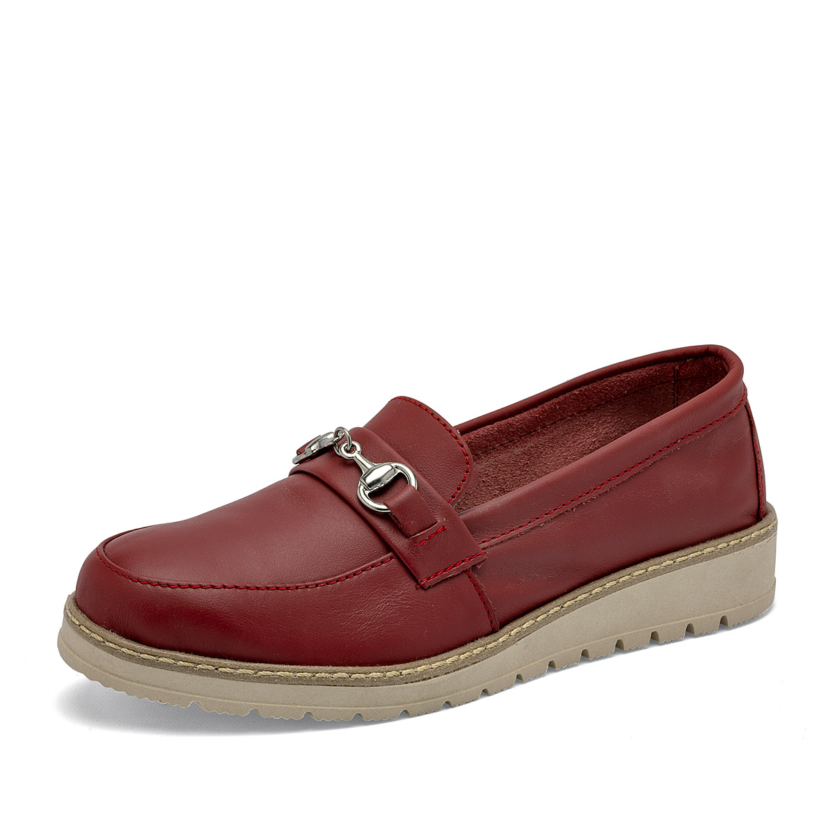 KEVEK 71 MUJER ZAPATO CASUAL EN PIEL COLOR ROJO