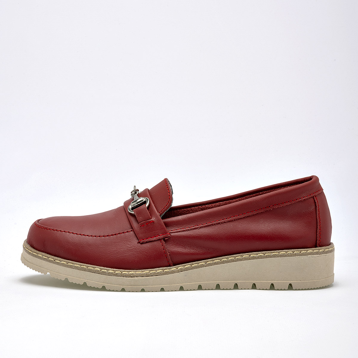 KEVEK 71 MUJER ZAPATO CASUAL EN PIEL COLOR ROJO