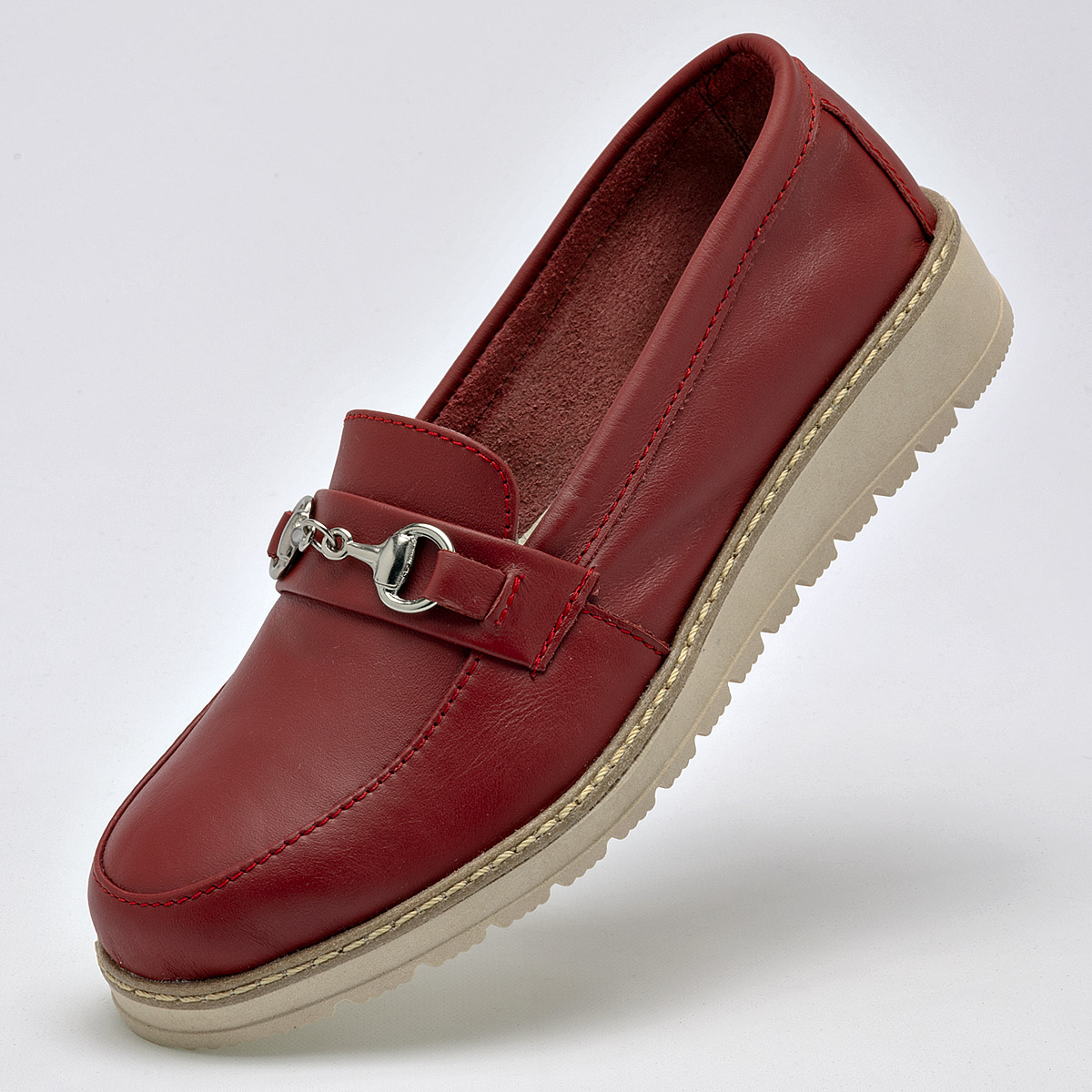 KEVEK 71 MUJER ZAPATO CASUAL EN PIEL COLOR ROJO
