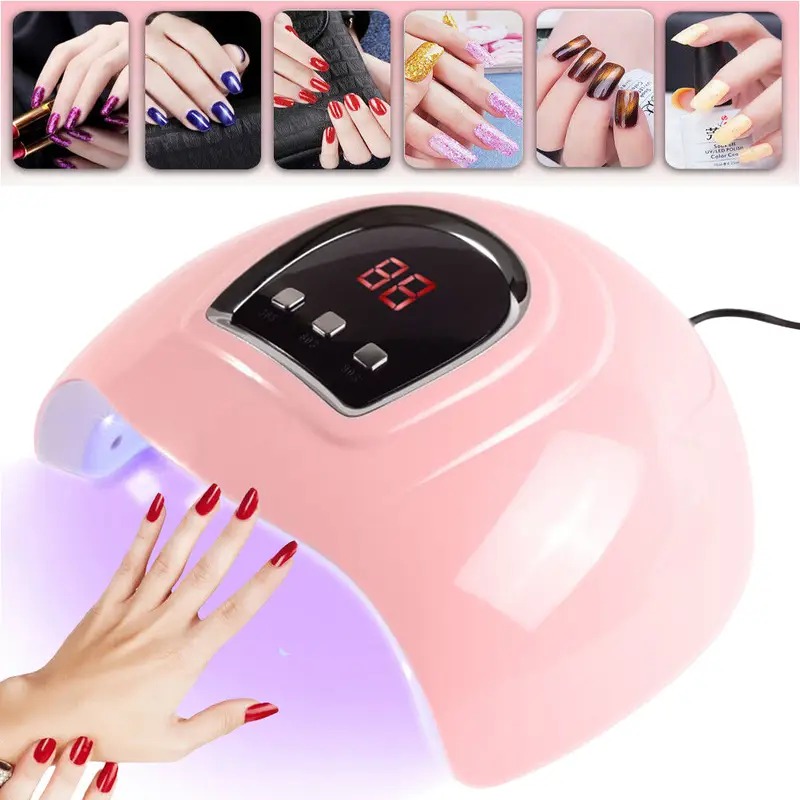 Lámpara de uñas LED de 54W, secadora de uñas UV, máquina de fototerapia para uñas con temporizador, lámpara de secado de uñas