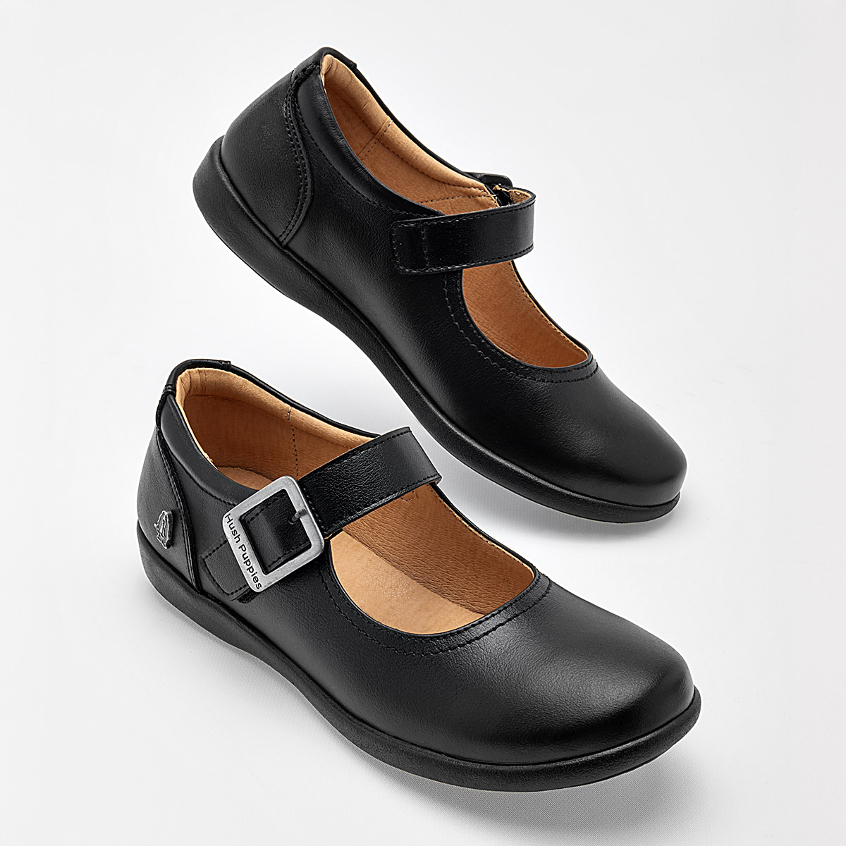 HUSH PUPPIES KIDS HP01620 MUJER ZAPATO ESCOLAR EN PIEL COLOR NEGRO