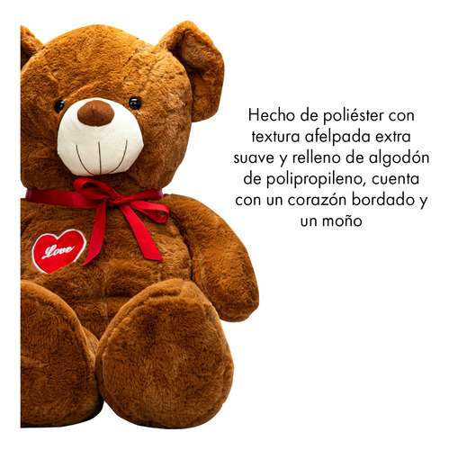 Oso De Peluche Teddy Grande Abrazable Corazón 1 Metro