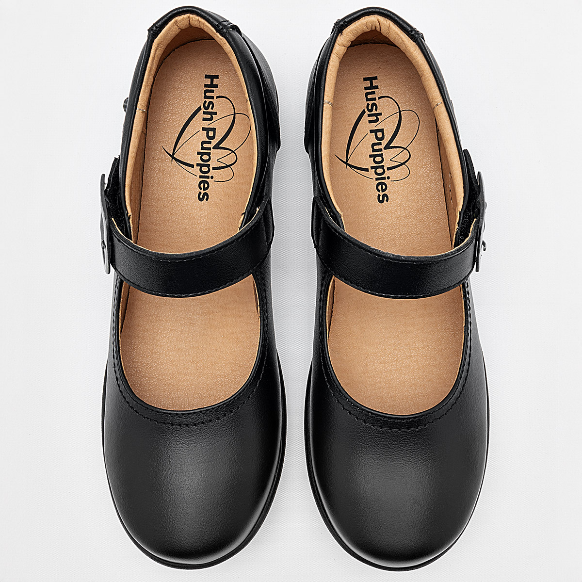 HUSH PUPPIES KIDS HP01620 MUJER ZAPATO ESCOLAR EN PIEL COLOR NEGRO