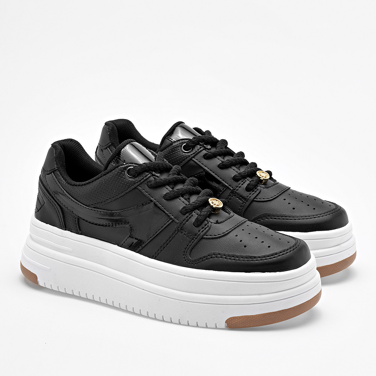 MORAMORA AILEN MUJER TENIS CASUAL PLATAFORMA 5 CM COLOR NEGRO