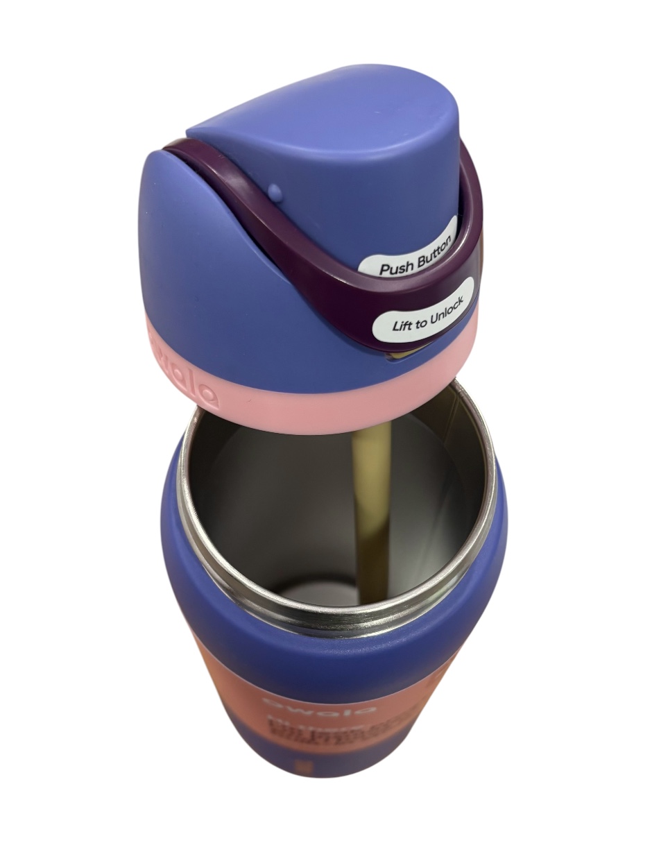Termo de acero inoxidable Owala FreeSip con popote para deportes y viajes