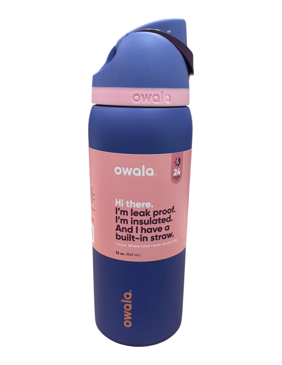 Termo de acero inoxidable Owala FreeSip con popote para deportes y viajes
