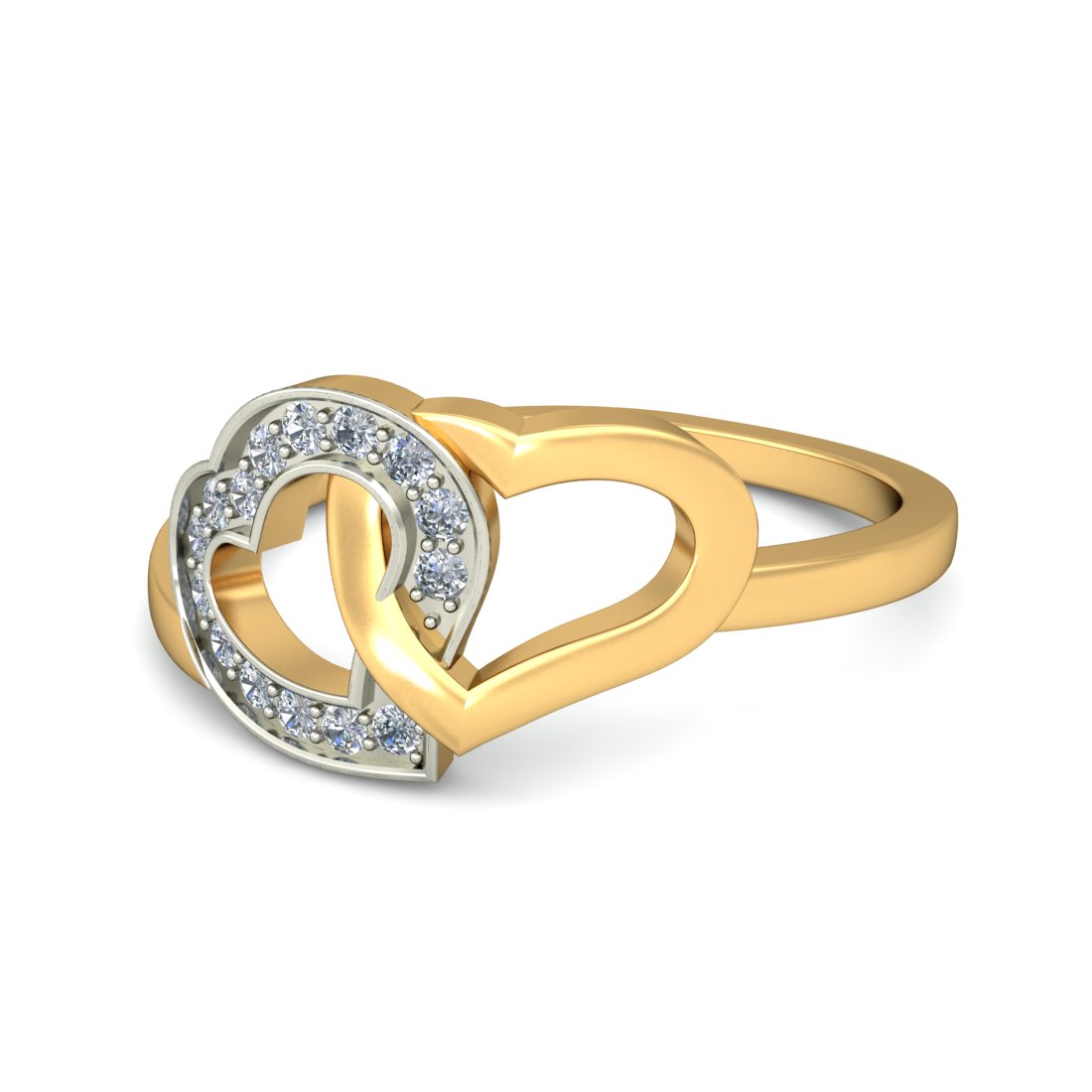 Anillo Corazones Entrelazados 2 Oros Joyería M De León 10k