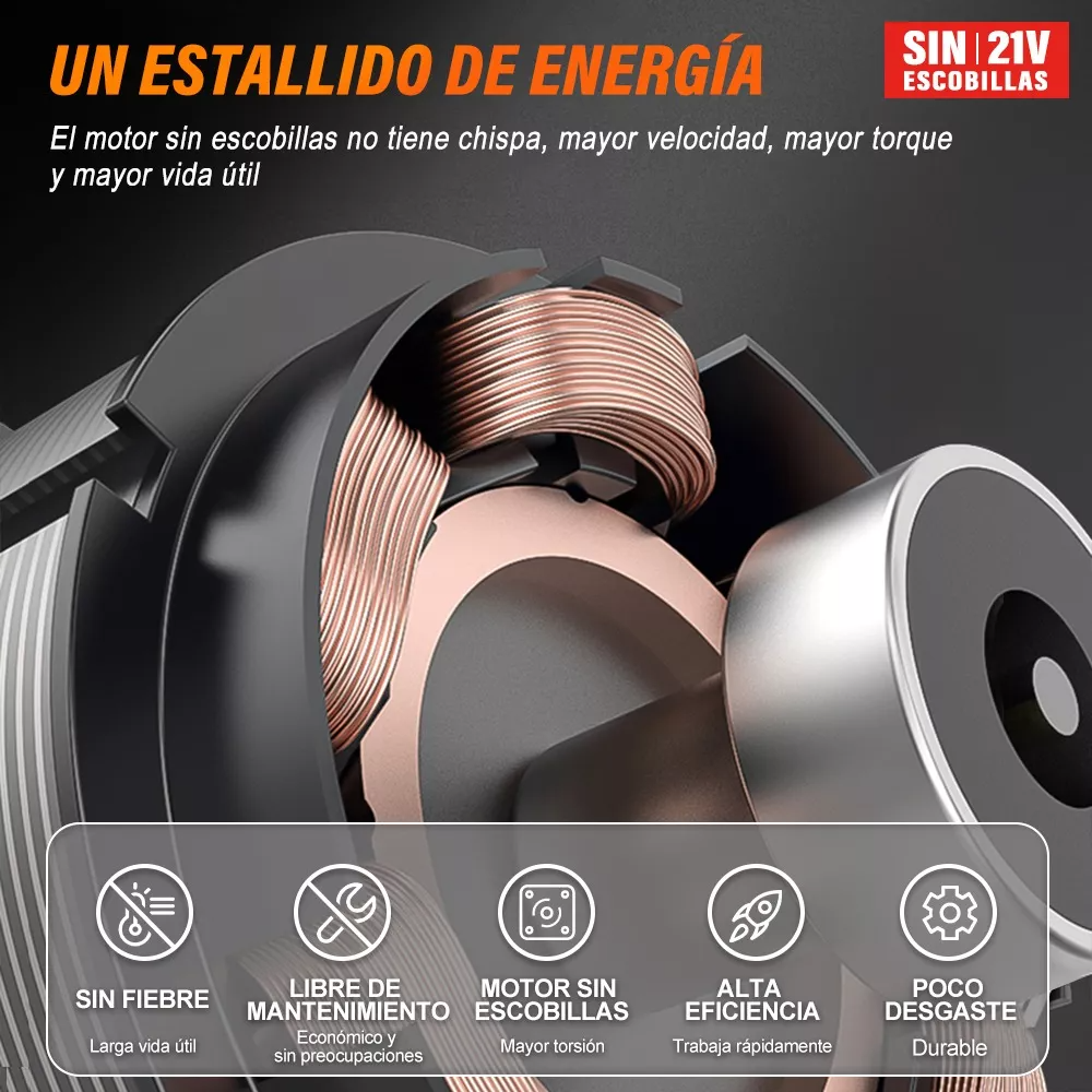 Taladro Rotomartillo Nanwei Sin Escobillas Con 2baterías 3.0ah Color Negro