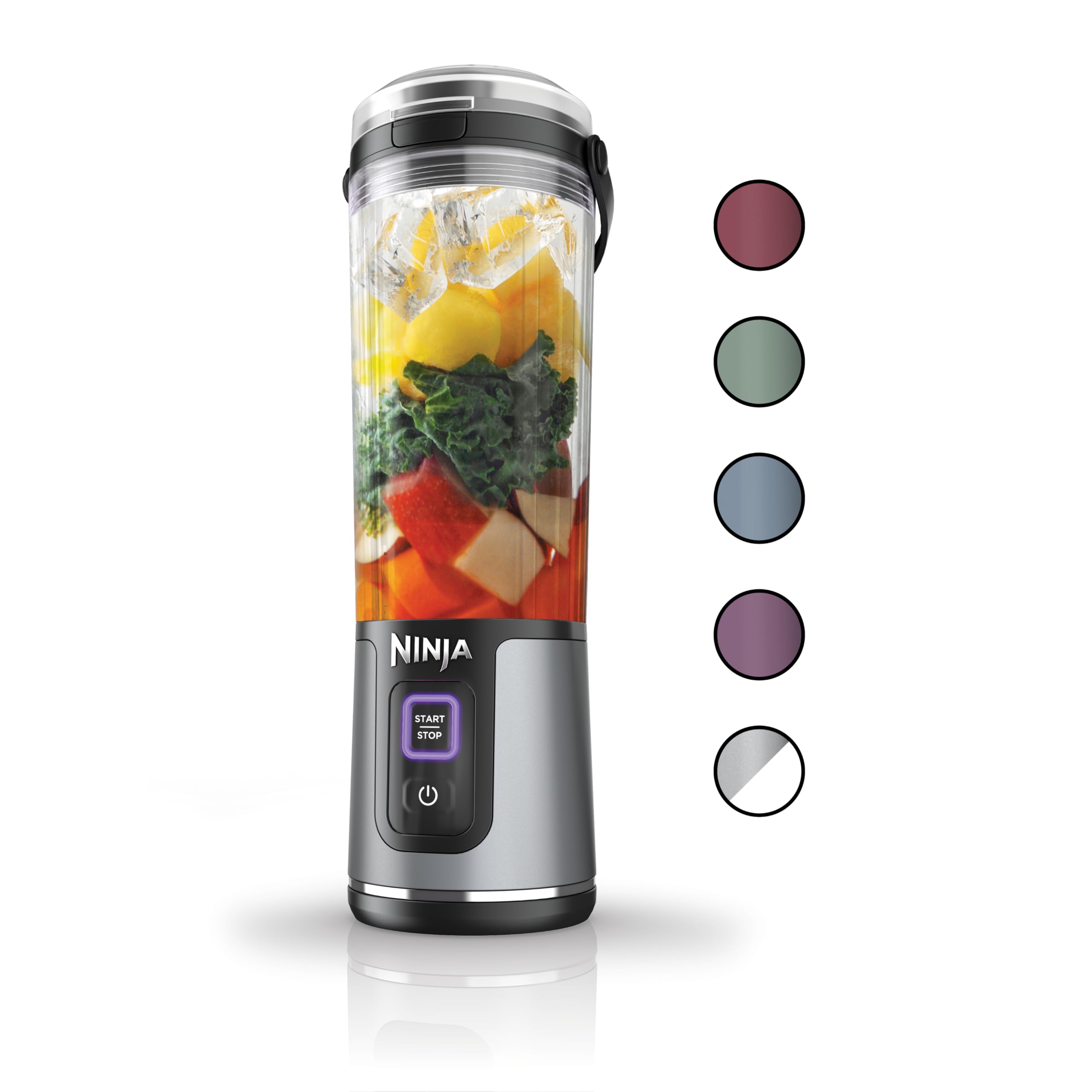 Ninja Blast Licuadora Portatil Recargable para Smoothies,Batidos,Ninja frappe de cable desmontable USB tipo C, vaso licuadora de 532ml(18 oz) Gris (Reacondicionado) 