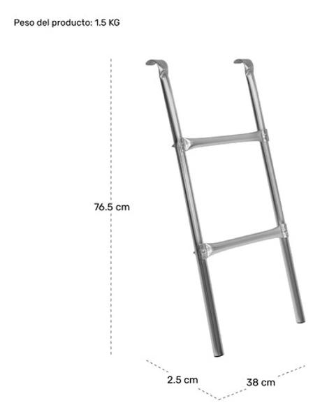 Escalera Trampolin Universal De 2 Pasos Peldaños Acero Little Monkey
