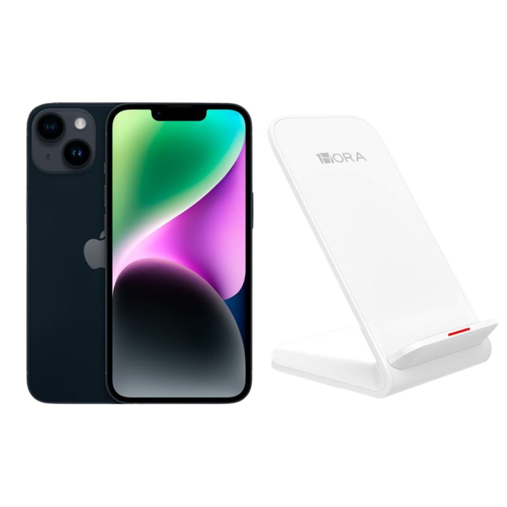 iPhone 14 Plus 128GB Negro CHIP Reacondicionado Grado A + Base Cargador