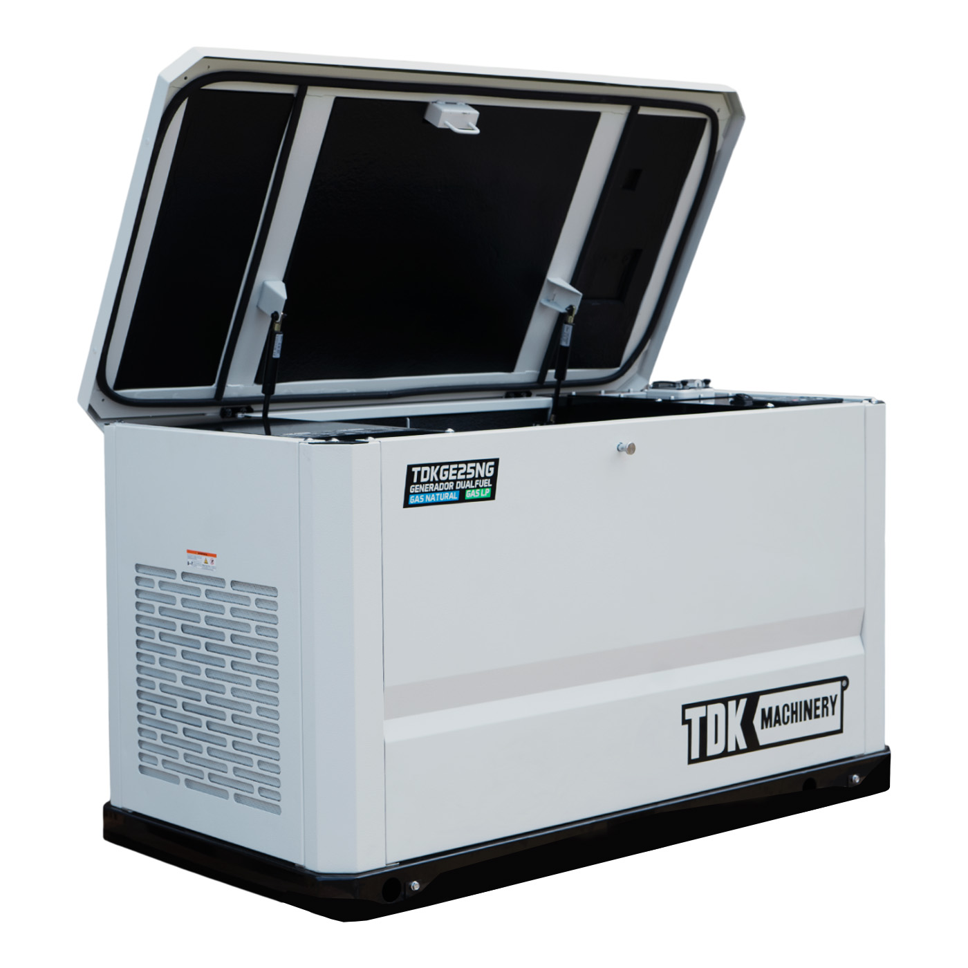Generador De Cabina Estacionario Profesional 2 En 1 Gas LP/Gas Natural Tdk Machinery 22Kw 127v/220v ATS INCLUIDO– TDKGE25NG