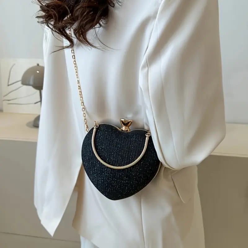 Bolso de mano elegante en forma de corazón para mujer