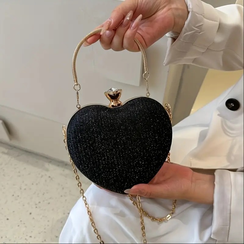Bolso de mano elegante en forma de corazón para mujer