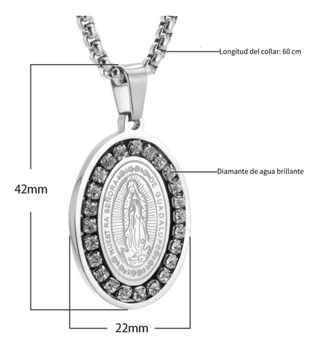 Medalla Collar Virgen De Guadalupe,regalos Mujer Y Hombre