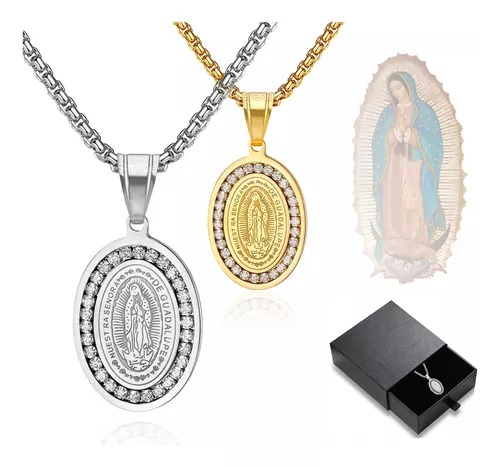 Medalla Collar Virgen De Guadalupe,regalos Mujer Y Hombre