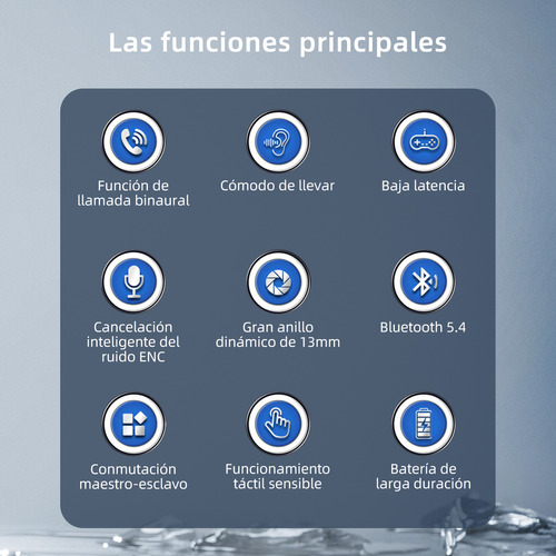 Audífonos Bluetooth 5.4 Baja Latencia Gamer Anc Auriculares