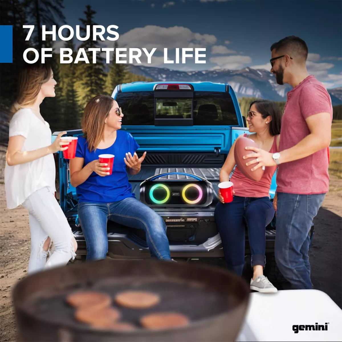 Bocina portatil Bluetooth Gemini resistente al agua