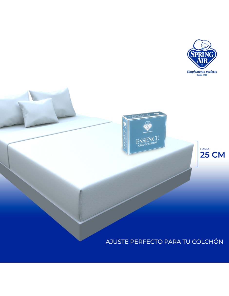 Juego de Sábanas Individual Spring Air Essence Blanco 100% Microfibra