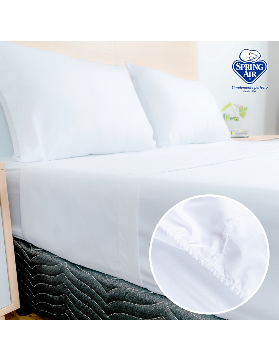 Juego de Sábanas Individual Spring Air Essence Blanco 100% Microfibra