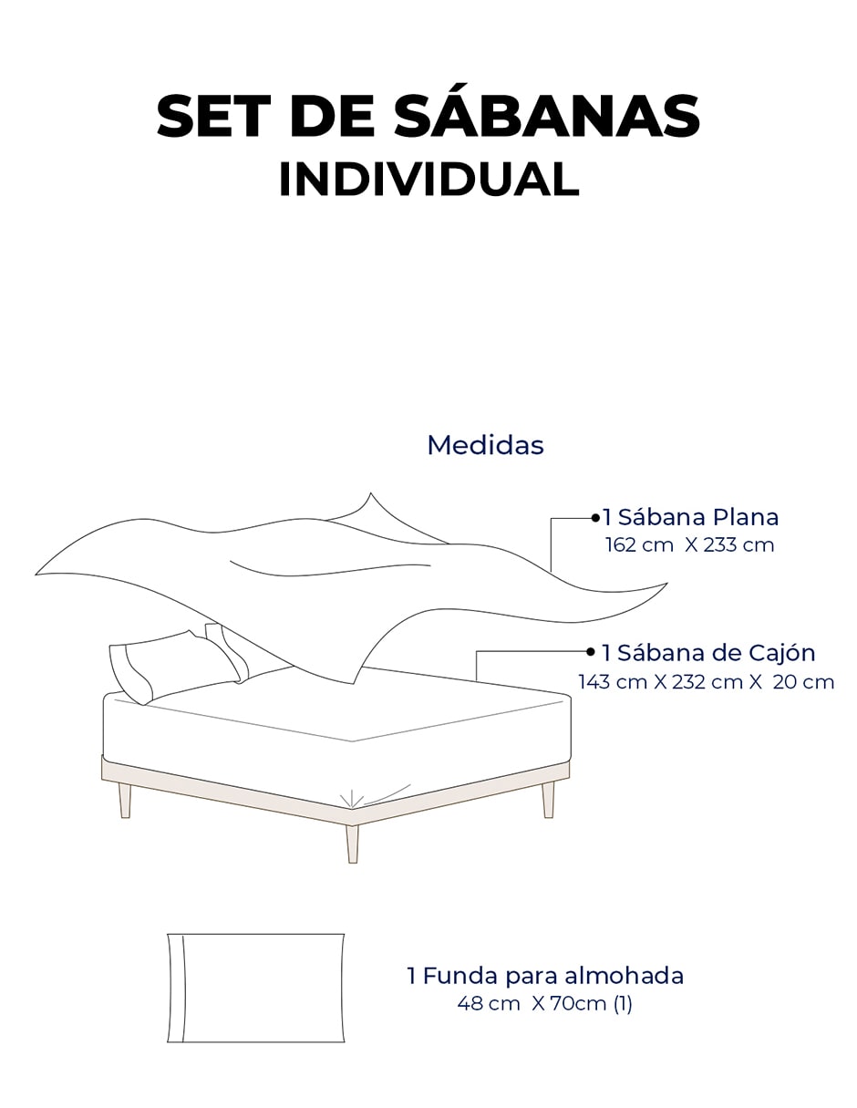 Juego de Sábanas Individual Spring Air Essence Blanco 100% Microfibra