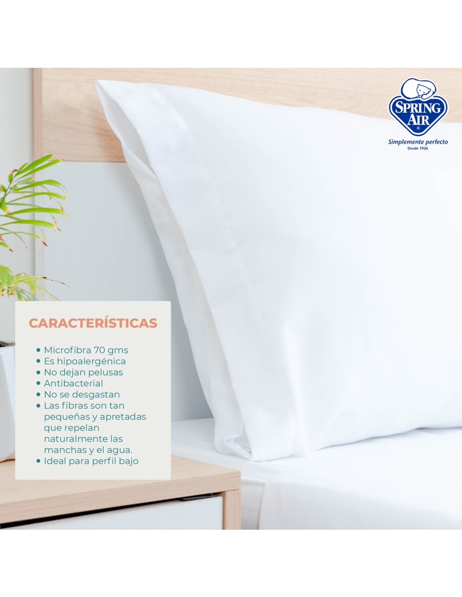 Juego de Sábanas Individual Spring Air Essence Blanco 100% Microfibra