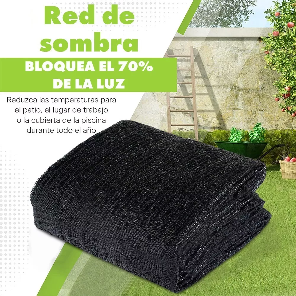 Maya Sombra Negra 70 por ciento Malla Sombra 4.5x10metros Mallasombras