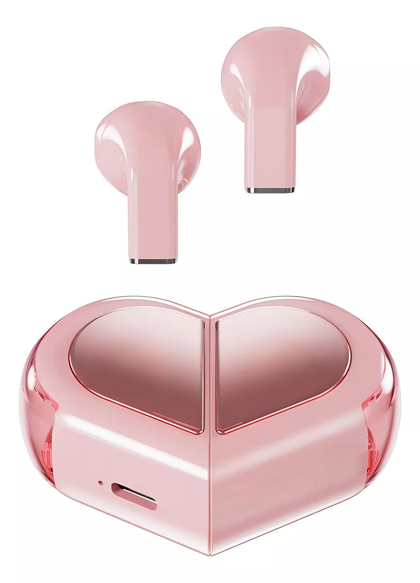 Audífonos Bmani K520 Auriculares Bluetooth Inalámbricos Con Forma De Corazón Dos Formas Talla Pequeña Mini Rosa
