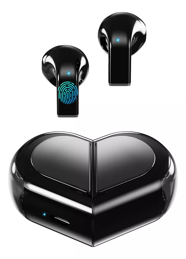Audífonos Bmani K520 Auriculares Bluetooth Inalámbricos Con Forma De Corazón Dos Formas Talla Pequeña Mini Negro