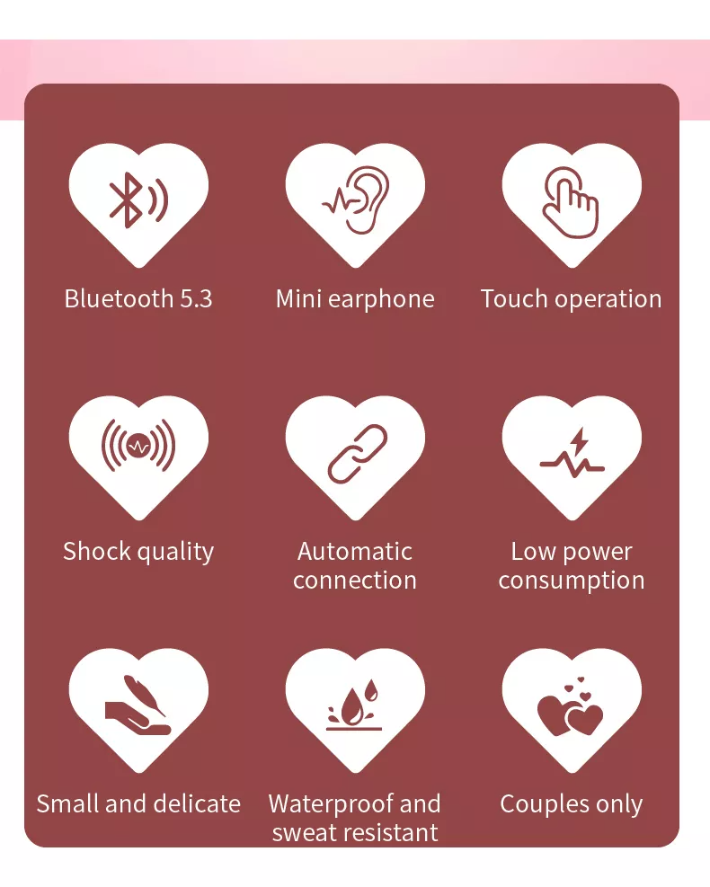 Audífonos Bmani K520 Auriculares Bluetooth Inalámbricos Con Forma De Corazón Dos Formas Talla Pequeña Mini Negro