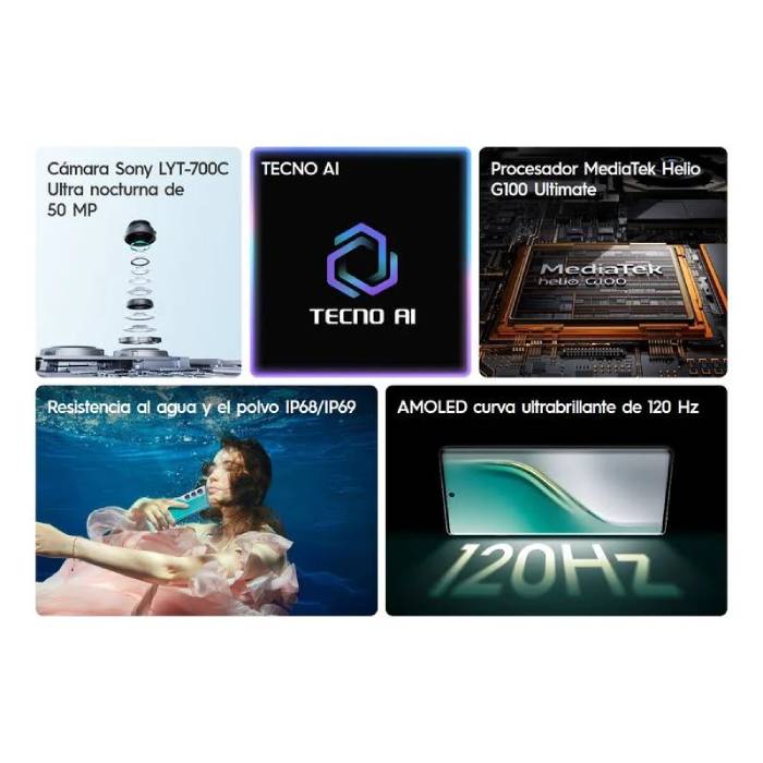 Tecno Camon 40 Pro 8+5/256gb Blanco (dual Dim)