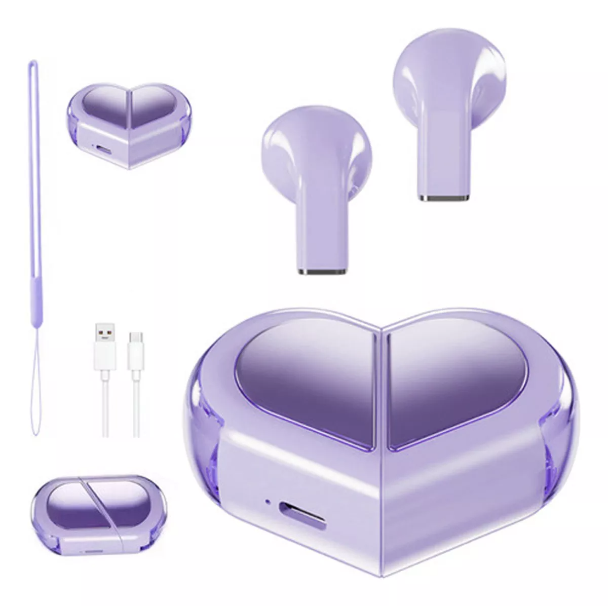 Audifonos K520 Auriculares Bluetooth Inalámbricos Con Forma De Corazón Dos Formas Talla Pequeña Mini regalo del Día de San Valentín regalo del Día de la Madre Manos Libres