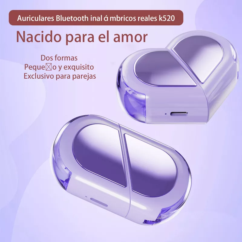 Audifonos K520 Auriculares Bluetooth Inalámbricos Con Forma De Corazón Dos Formas Talla Pequeña Mini regalo del Día de San Valentín regalo del Día de la Madre Manos Libres