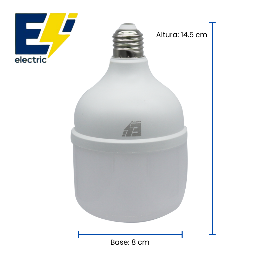 ELECTRI Foco LED Tipo T 20W Modelo FT80-2065, Luz Blanca Fría 6500K, 1600 Lúmenes, Ahorro de Energía y Alta Durabilidad